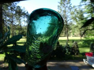 soda mineral sarsaparilla bottle vincent hathway boston emerald green with label 5