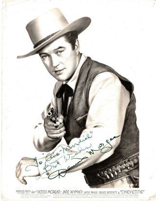 Actor & Singer Dennis Morgan,  Rare Signed Vintage Studio Photo.