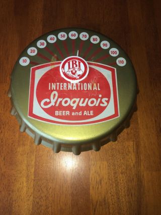 Iroquois Beer Round Plastic Thermometer