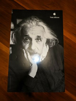 Apple Think Different Poster,  Albert Einstein By Steve Jobs Rare 1998 11 X 17