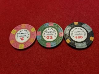 Emerald Princess Casino Casino Chips Set Of 3