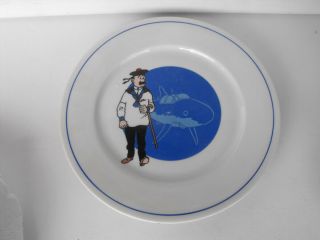 Rare Tintin Snowy Porcelain Plate Dish The Secret Of The Unicorn France 1996