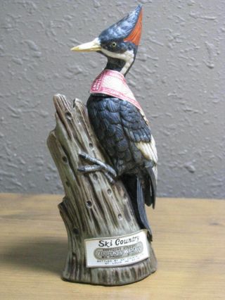 SKI COUNTRY IVORY BILLED WOODPECKER MINI SIZE DECANTER FOSS CO 2
