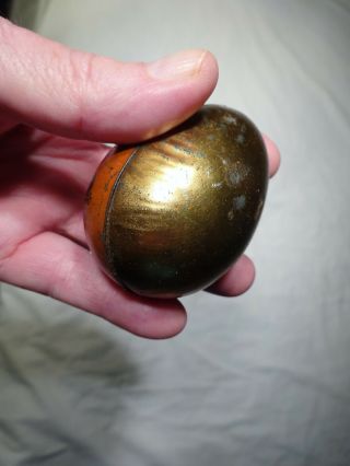 Estate Find - OLD ANTIQUE TIN LITHO EASTER EGG CANDY CONTAINER 