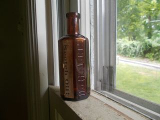 Scotch Oil Emb & Label Sure Cure Bottle J.  E.  Beatty Enosburg Falls,  Vt Amber 1890