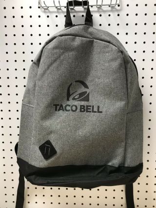Rare Taco Bell Backpack Bookbag Single Zip Inside Pouch With Side Pouch
