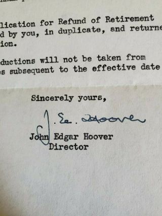 1945 J EDGAR HOOVER Signed - - two letters and signatures on FBI letterhead 2