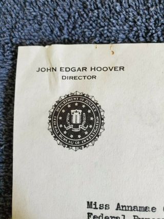 1945 J EDGAR HOOVER Signed - - two letters and signatures on FBI letterhead 5