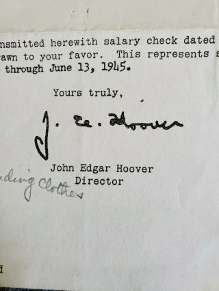 1945 J EDGAR HOOVER Signed - - two letters and signatures on FBI letterhead 7