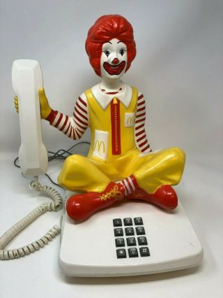 Rare 1980 Ronald Mcdonald Sitting Push Button Novelty Phone Telephone