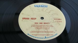 Uriah Heep High And Mighty 1976 Uk Lp 1st Press 2 - 3 Plays Minus/nmint Audio