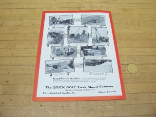 Vintage 1920 ' s Quick Way Truck Shovel Crane Brochure Construction Equipment 5