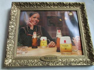 Vintage Michelob Beer Sign Bar Advertising Store Sign Pretty Woman Drinking Beer