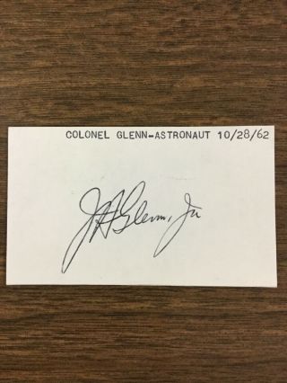 Autograph Of John H.  Glenn,  Jr.  Nasa Astronaut.  From 1962.