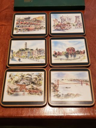 Vintage Gumps Scenes of San Francisco Coasters,  Art by Betty Guy,  6 Cork Back 2