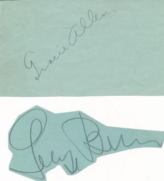 George Burns & Gracie Allen - Vintage Signatures