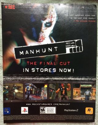 Manhunt Poster Ad Print Playstation 2 Unique Advertisement 3