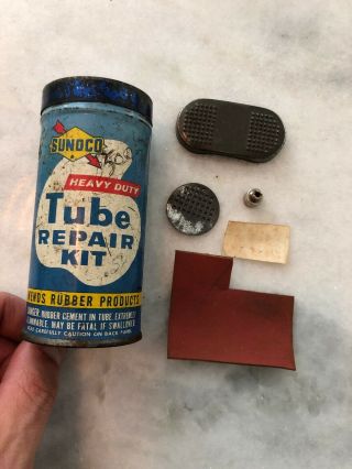 Sunoco Oil Can vintage Tire Tube Repair Kit - Sun Oil Co.  Collector Display Gas 2