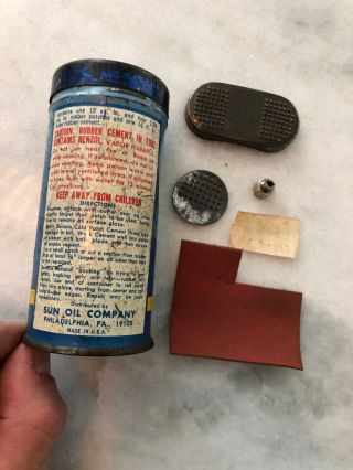 Sunoco Oil Can vintage Tire Tube Repair Kit - Sun Oil Co.  Collector Display Gas 3