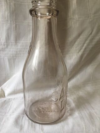 Vintage Quart Milk Bottle Sancken ' s Dairy Augusta Georgia 1947 7