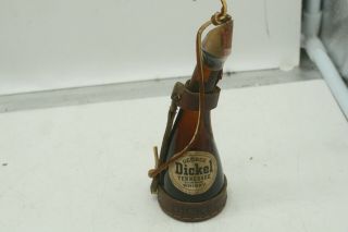Vintage George Dickel Tenn.  Whisky Mini Bottle Empty W/leather Handle