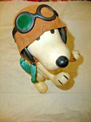 United Feature Syndicate 1966 Peanuts Snoopy Red Baron Figure W/ Aviator Glasses