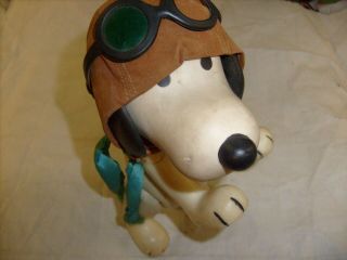 United Feature Syndicate 1966 Peanuts Snoopy Red Baron Figure w/ Aviator Glasses 2