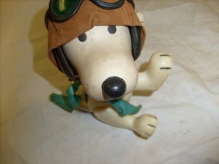 United Feature Syndicate 1966 Peanuts Snoopy Red Baron Figure w/ Aviator Glasses 8