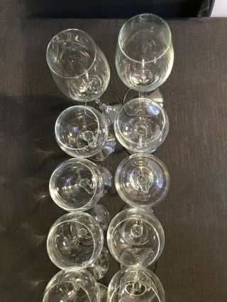 Set of 14 Twisted Bent Z Stem Wine Glasses 6