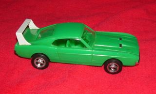 Rare Processed Plastics Toy 1970 Mustang Mach 1 Cobra Green Body White Wing 2