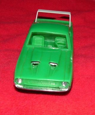 Rare Processed Plastics Toy 1970 Mustang Mach 1 Cobra Green Body White Wing 3