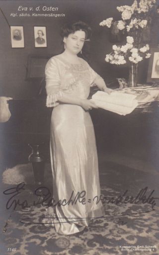 C1912 Eva Von Der Osten - German Soprano - Kammersanger - Rare Signed Postcard
