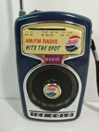 Vintage Nostalgic Look Pepsi Cola Am/fm Portable Radio - 1990s -