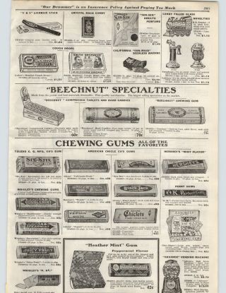 1922 Paper Ad Chewing Gum Packs Beeman 
