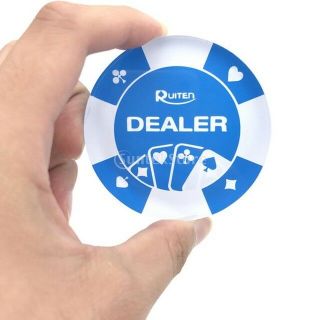 Big 72x20 Mm Dealer Blue Round Button Poker Casino Acrylic Transparent Ruiten