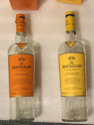The Macallan Limited Edition No 2 & 3 Scotch Whisky Empty Bottles/box