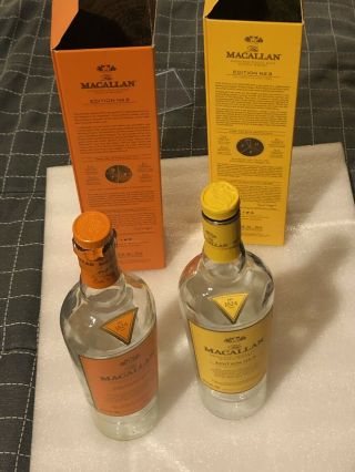 THE MACALLAN LIMITED EDITION No 2 & 3 SCOTCH WHISKY EMPTY BOTTLES/Box 2
