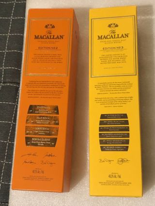 THE MACALLAN LIMITED EDITION No 2 & 3 SCOTCH WHISKY EMPTY BOTTLES/Box 3