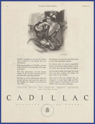 Vintage 1923 Cadillac Automobile Motor Car Art Decor Print Ad 1920 