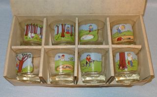 Set Of 8 Vintage Ashby Golf Tumblers,  Comic Golfer Glasses