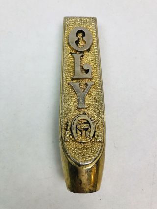 Vintage Oly Olympia Beer Tap Handle Brass Knob Faucet Kegerator Keg Handle 6