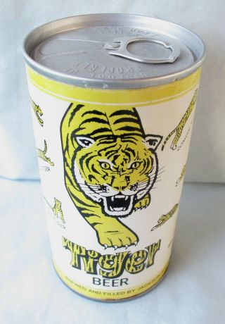 Vintage Tiger Beer Paper Label 12 Oz Beer Can - Jackson LA 2