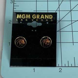 Rare Vintage 90s MGM Grand Lion Earrings Enameled Pierced NOS 2