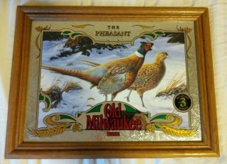 Old Milwaukee Beer Bar Mirror Sign The Pheasant - Wildlife Series No.  3