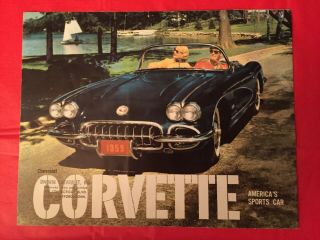 1959 Chevrolet " Corvette " Dealer Car Sales Brochure
