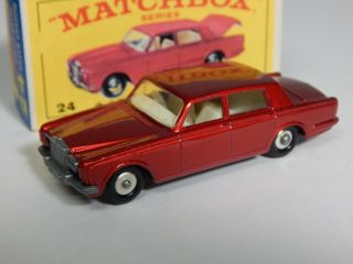 1960s.  Matchbox.  Lesney 24 Rolls Royce Silver Shadow.  In Box
