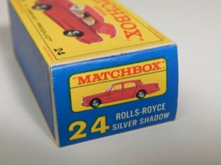 1960s.  Matchbox.  Lesney 24 Rolls Royce Silver Shadow.  in Box 4