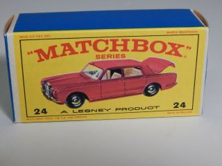 1960s.  Matchbox.  Lesney 24 Rolls Royce Silver Shadow.  in Box 5