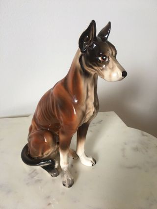 Vintage Great Dane Dog Animal Figurine Statue Porcelain Japan 1950s 10.  5” Large
