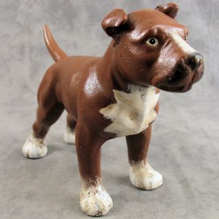 American Pit Bull Staffordshire Terrier Dog Cast Iron Heavy Doorstop Statue
